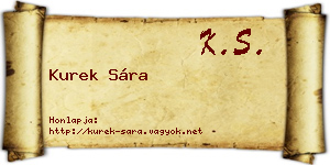 Kurek Sára névjegykártya
