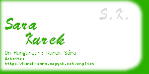 sara kurek business card